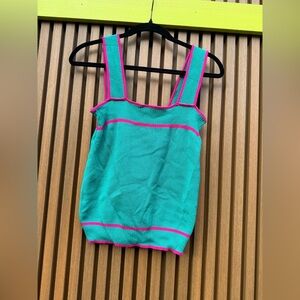 BiBi Teal and Pink Knit Top